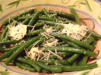 green beans with basil butter parm